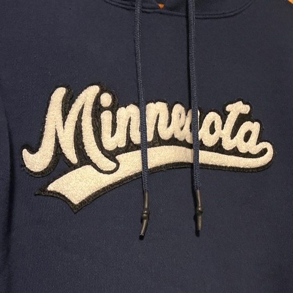State of Mind Navy Hoodie with Minnesota Script - Picture 3 of 13